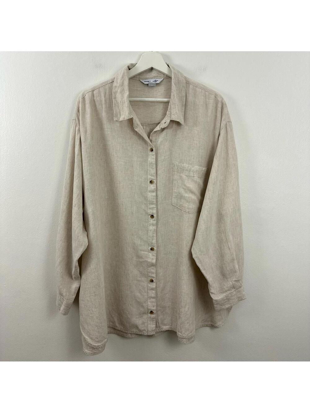 Old Navy Women's Boyfriend Linen Blend Shirt Size 2X